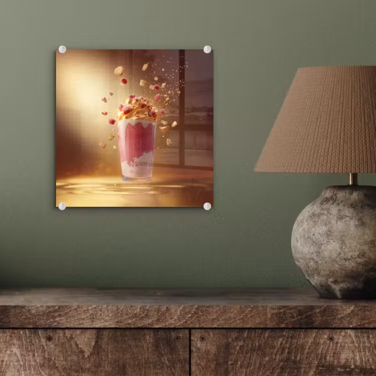Framboos - Smoothie - Drinken - Roze plexiglas 5mm klein -sfeer3