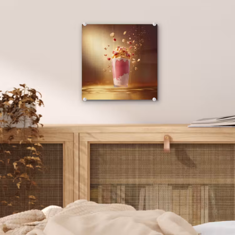 Framboos - Smoothie - Drinken - Roze plexiglas 5mm klein -sfeer4