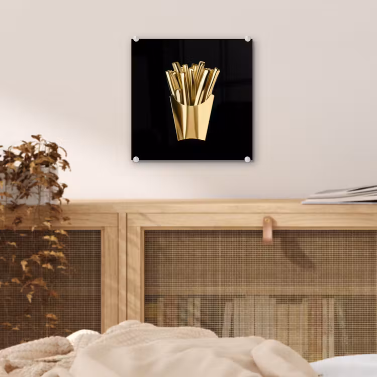 Friet - Goud - Chrome - Eten plexiglas 5mm klein -sfeer4