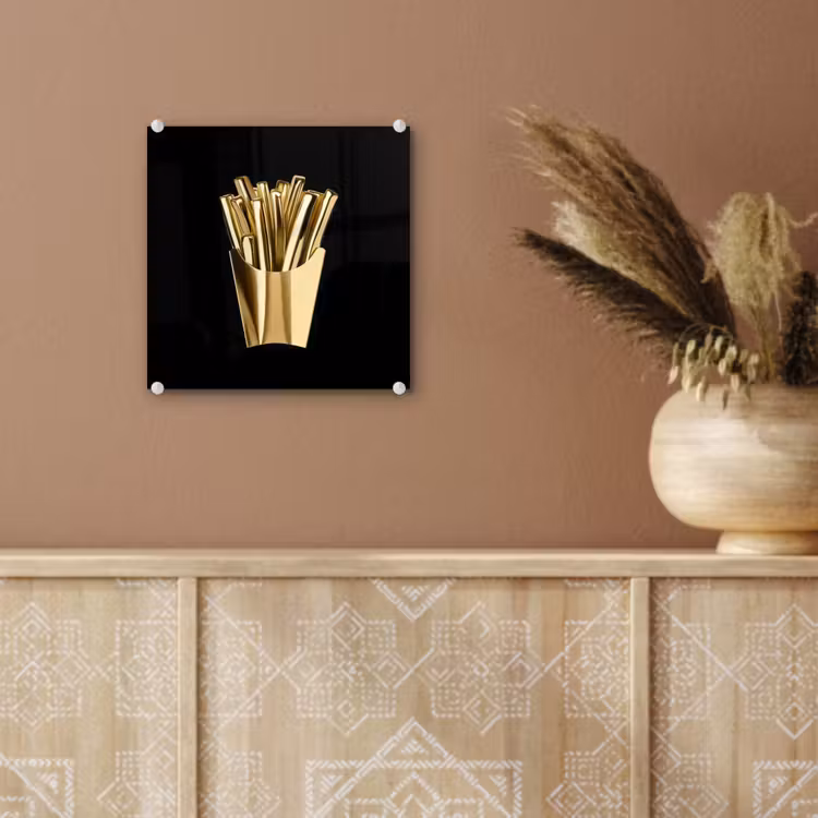 Friet - Goud - Chrome - Eten plexiglas 5mm klein -sfeer5