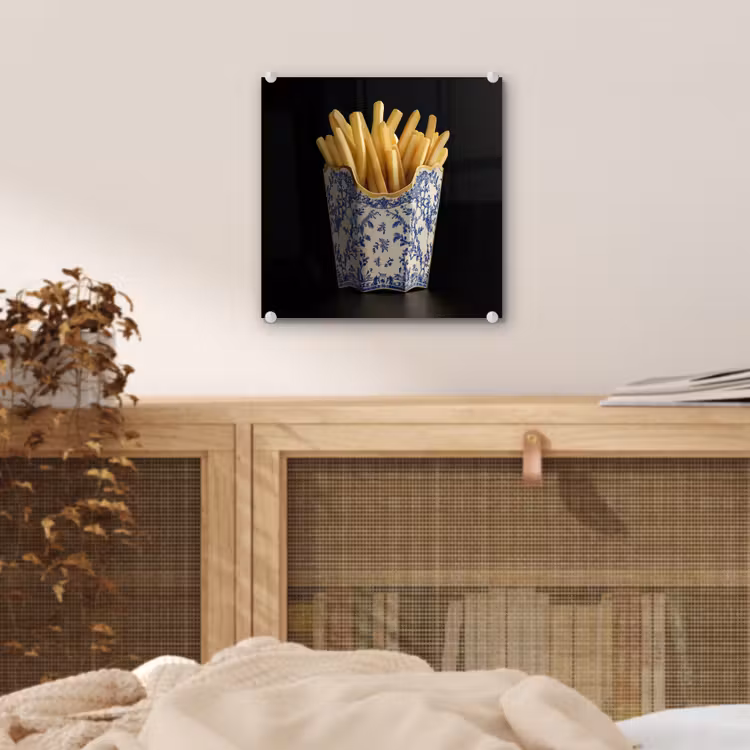 Friet - Porselein - Delfts blauw - Eten plexiglas 5mm klein -sfeer4