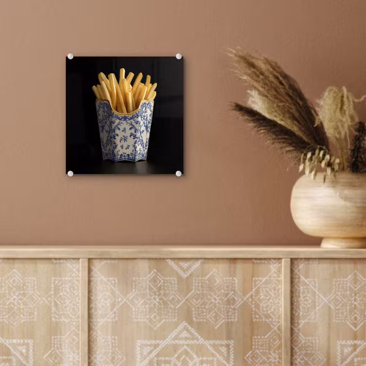 Friet - Porselein - Delfts blauw - Eten plexiglas 5mm klein -sfeer5