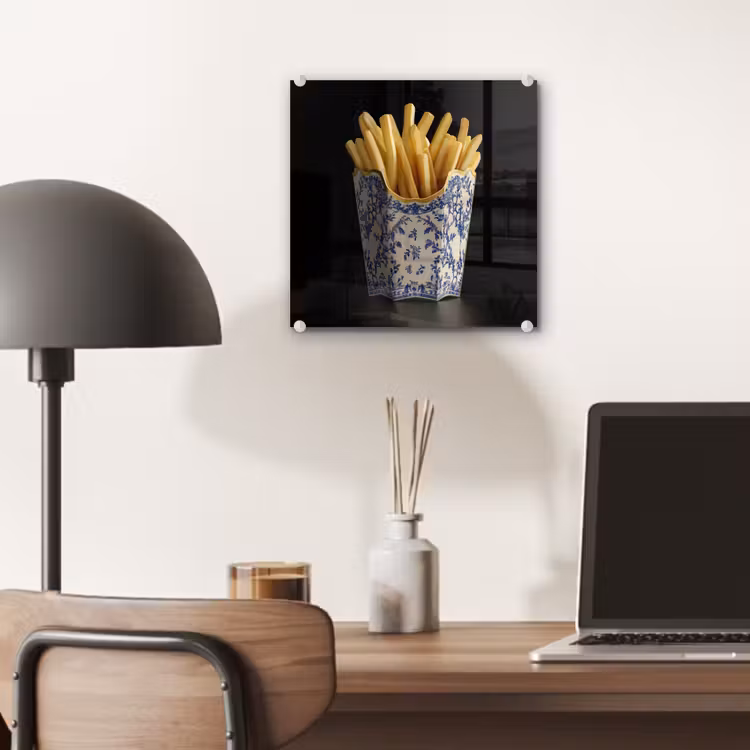 Friet - Porselein - Delfts blauw - Eten plexiglas 5mm klein -sfeer6