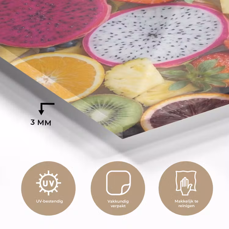 Fruit - Assortiment - Kleurrijk - Gezondheid plexiglas 5mm klein -sfeer2