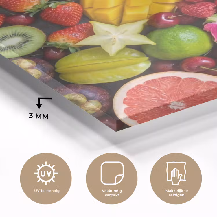 Fruit - Assortiment - Vers - Gezond - Kleurrijk plexiglas 5mm klein -sfeer2