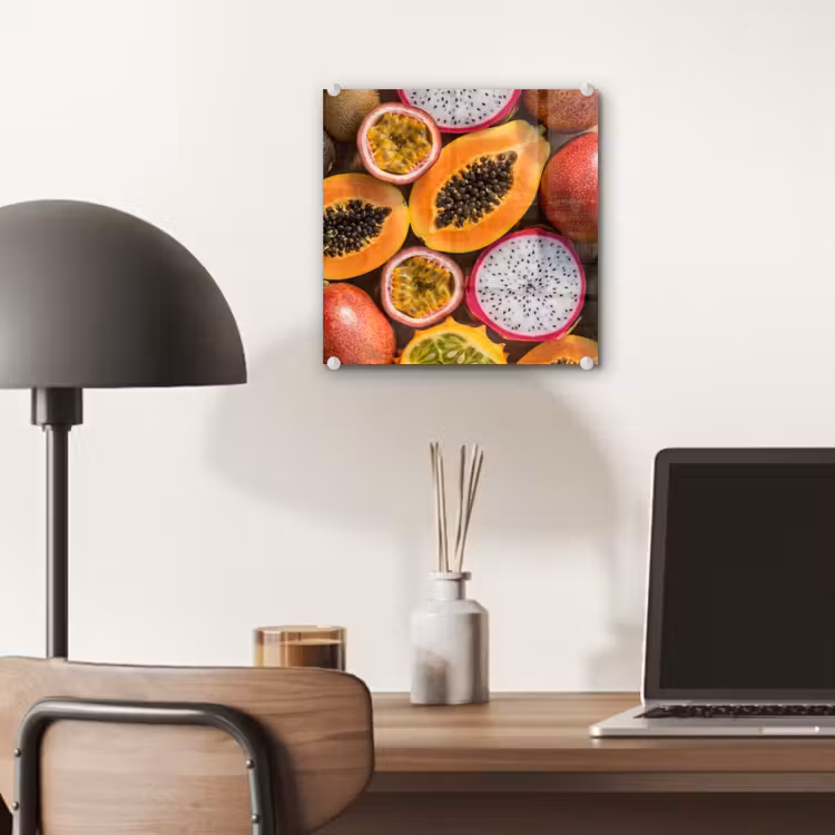 Fruit - Geopend - Tropisch - Eten - Kleurrijk plexiglas 5mm klein -sfeer6
