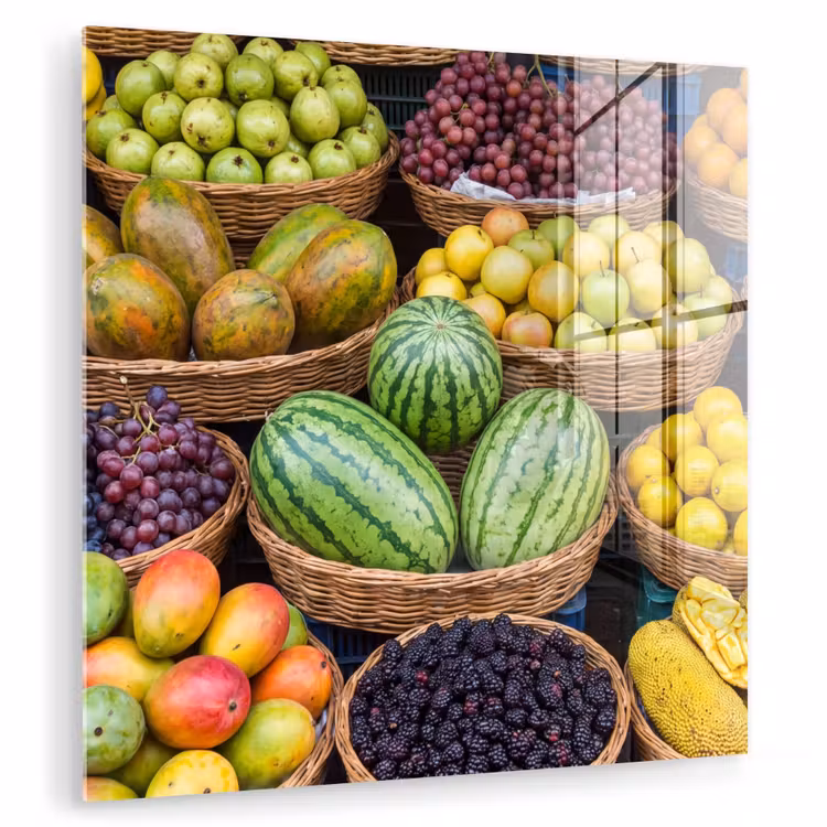 Glas schilderij - Fruit - Markt - Kleurrijk - Fruit - Markt - Kleurrijk plexiglas 5mm klein