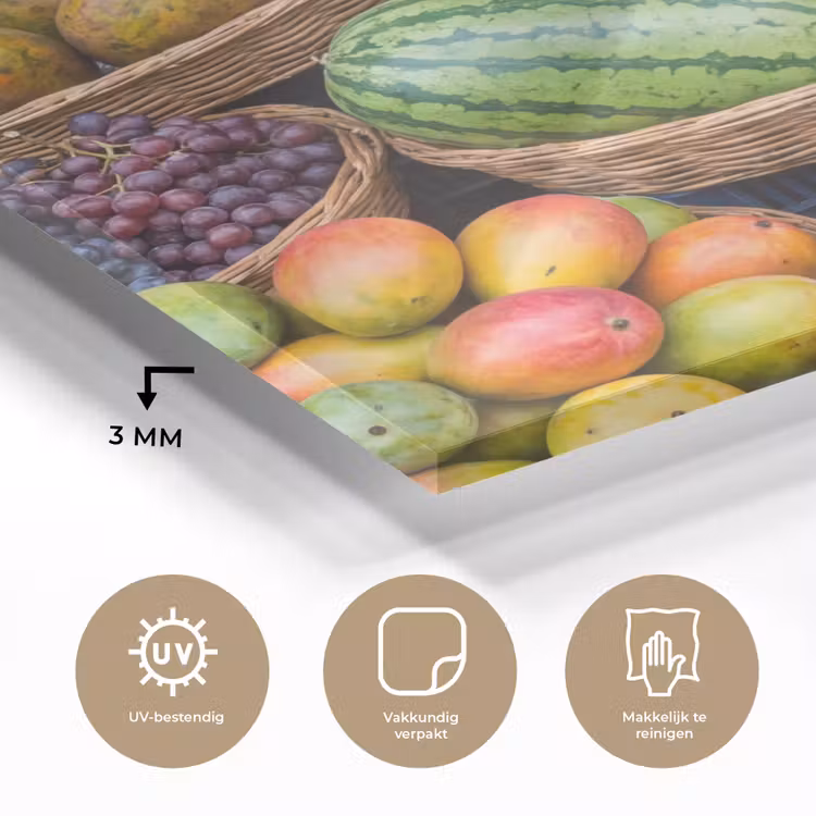 Glas schilderij - Fruit - Markt - Kleurrijk - Fruit - Markt - Kleurrijk plexiglas 5mm klein