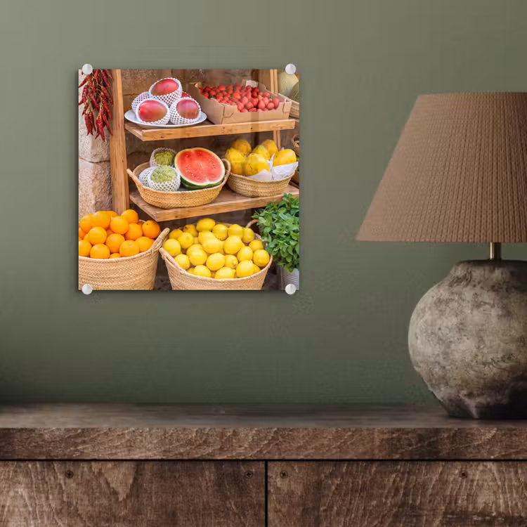 Glas schilderij - Fruit - Markt - Vers - Fruit - Markt - Vers plexiglas 5mm klein