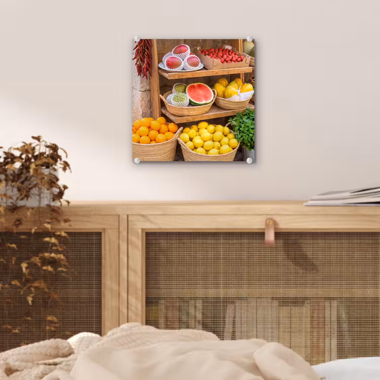Glas schilderij - Fruit - Markt - Vers - Fruit - Markt - Vers plexiglas 5mm klein