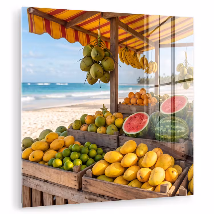 Glas schilderij - Fruit - Strand - Tropisch - Fruit - Strand - Tropisch plexiglas 5mm klein
