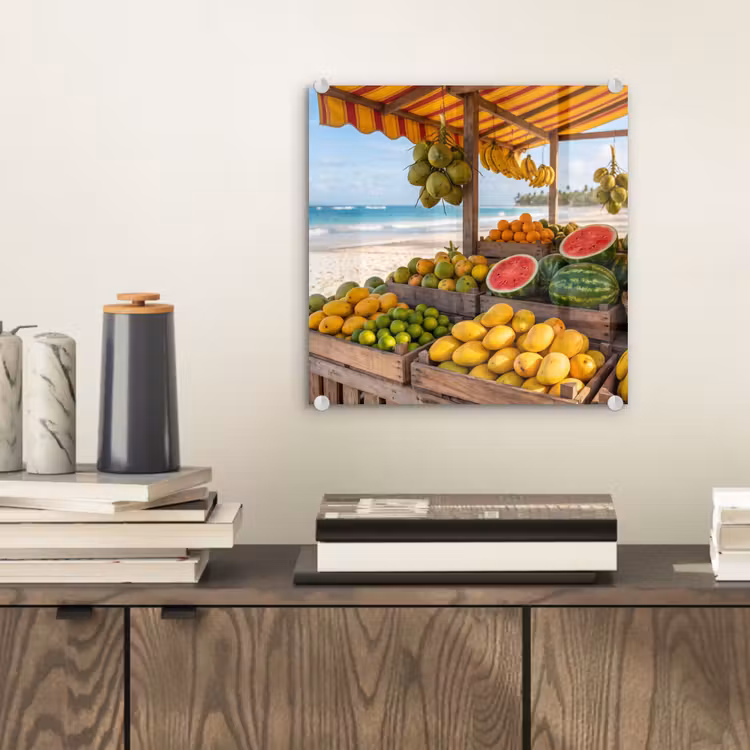 Glas schilderij - Fruit - Strand - Tropisch - Fruit - Strand - Tropisch plexiglas 5mm klein