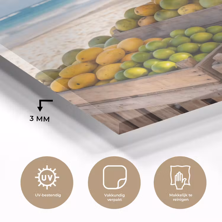 Glas schilderij - Fruit - Strand - Tropisch - Fruit - Strand - Tropisch plexiglas 5mm klein