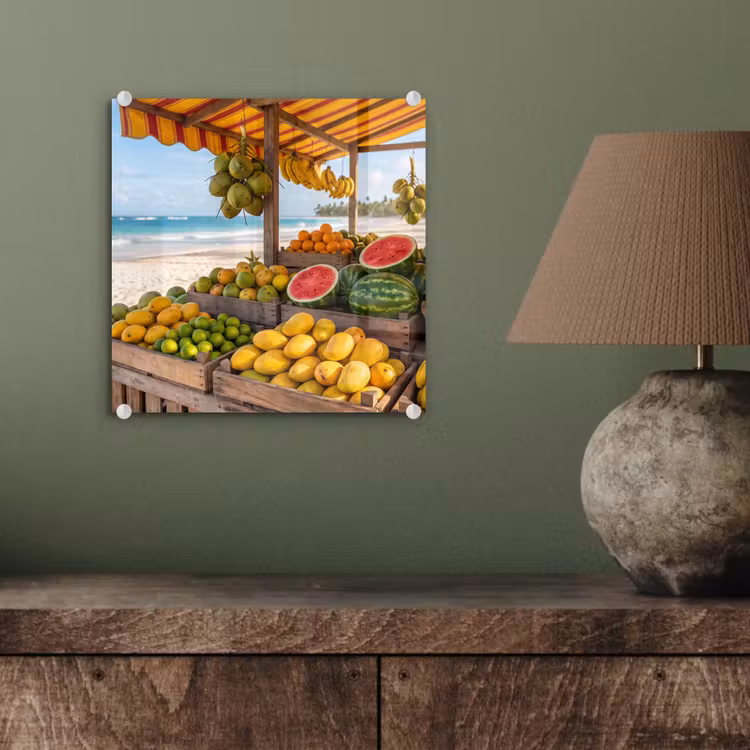 Glas schilderij - Fruit - Strand - Tropisch - Fruit - Strand - Tropisch plexiglas 5mm klein