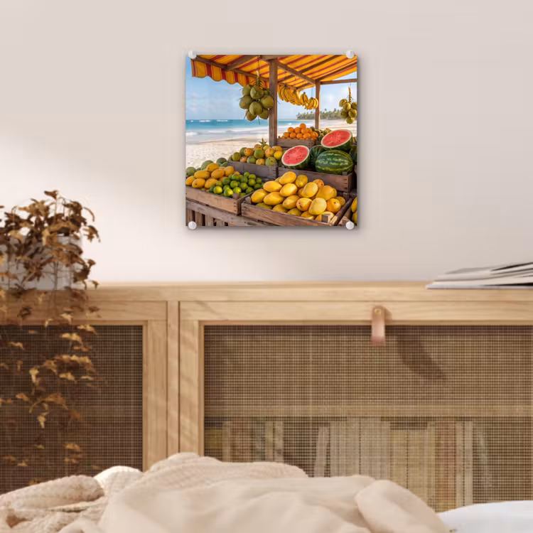 Glas schilderij - Fruit - Strand - Tropisch - Fruit - Strand - Tropisch plexiglas 5mm klein