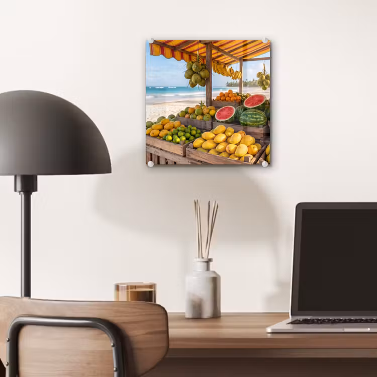 Glas schilderij - Fruit - Strand - Tropisch - Fruit - Strand - Tropisch plexiglas 5mm klein