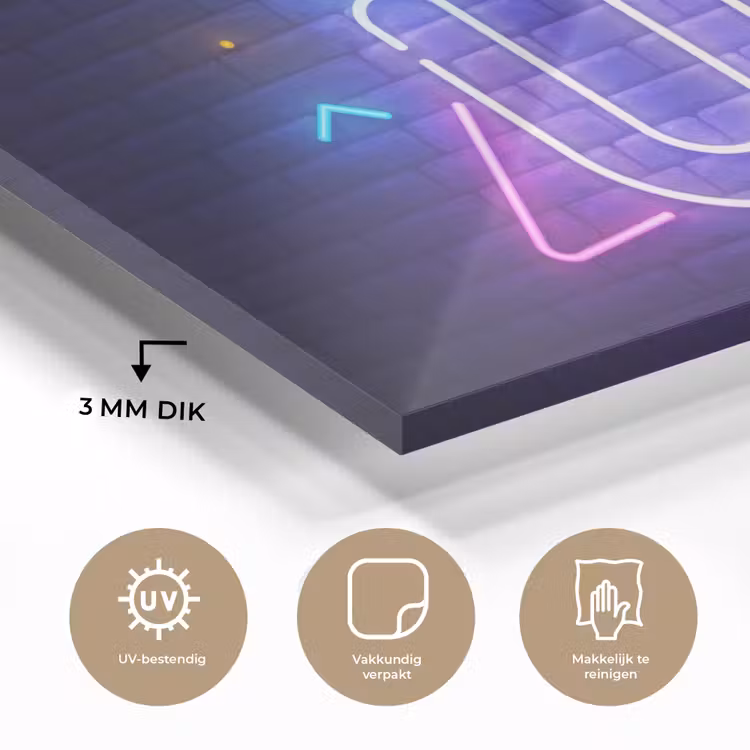 Gaming - Neon - Level Up - Quotes - Gamen plexiglas 5mm klein -sfeer2