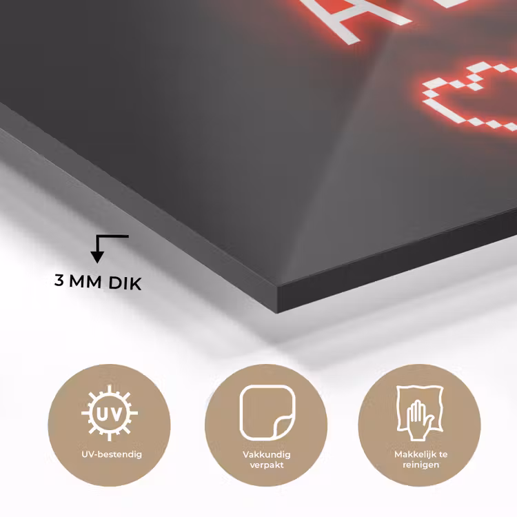 Gaming - Tekst - Get a life - Neon - Zwart plexiglas 5mm klein -sfeer2