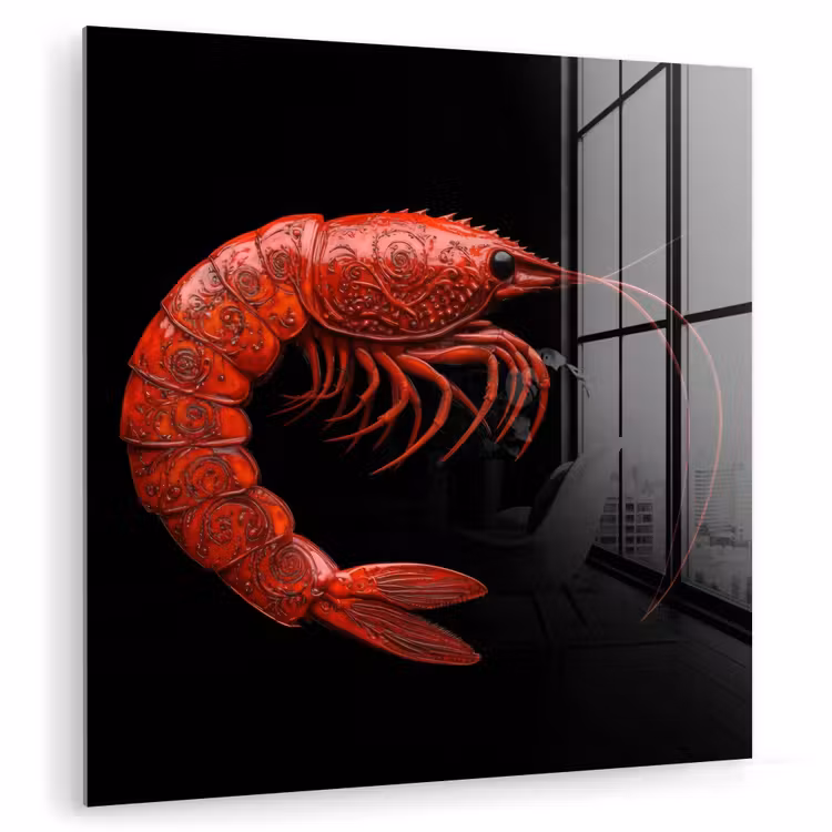 Garnaal - Rood - Dieren plexiglas 5mm klein -zzzproduct_nieuw