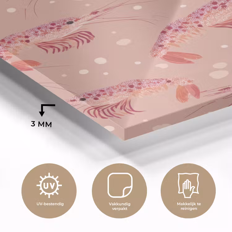 Garnalen - Stippen - Roze plexiglas 5mm klein 11 -sfeer2