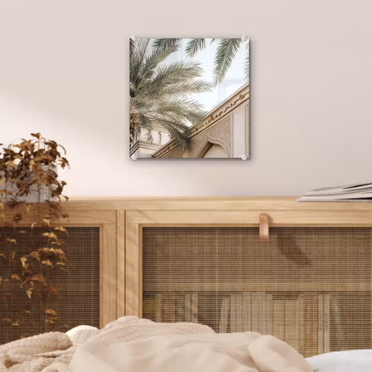 Gebouw - Palmbomen - Beige - Zon plexiglas 5mm klein -sfeer4