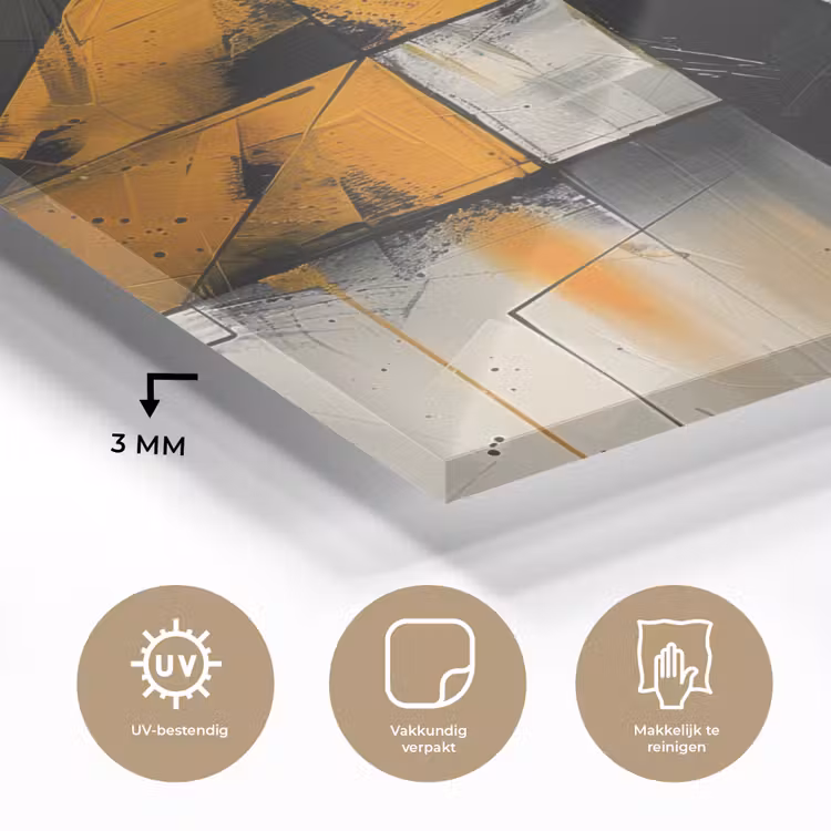 Geel - Abstract - Modern - Vormen plexiglas 5mm klein -sfeer2