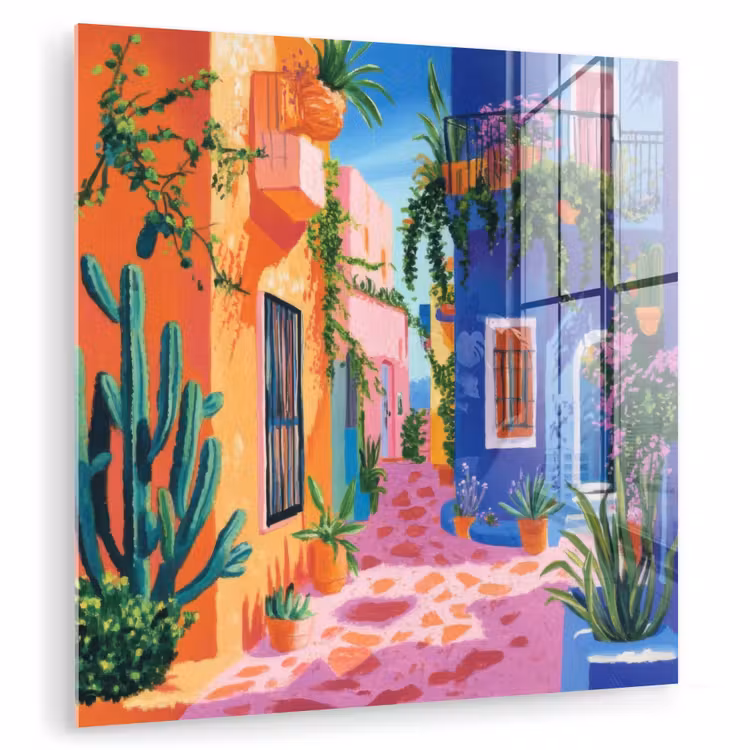 Geel - Blauw - Oranje - Huis plexiglas 5mm klein -zzzproduct_nieuw