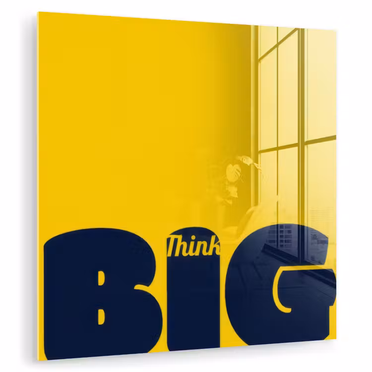 Geel - Think big - Grafisch plexiglas 5mm klein -zzzproduct_nieuw