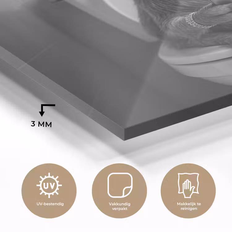 Geit - Telefoon - Toilet - Zwart - Wit plexiglas 5mm klein -sfeer2