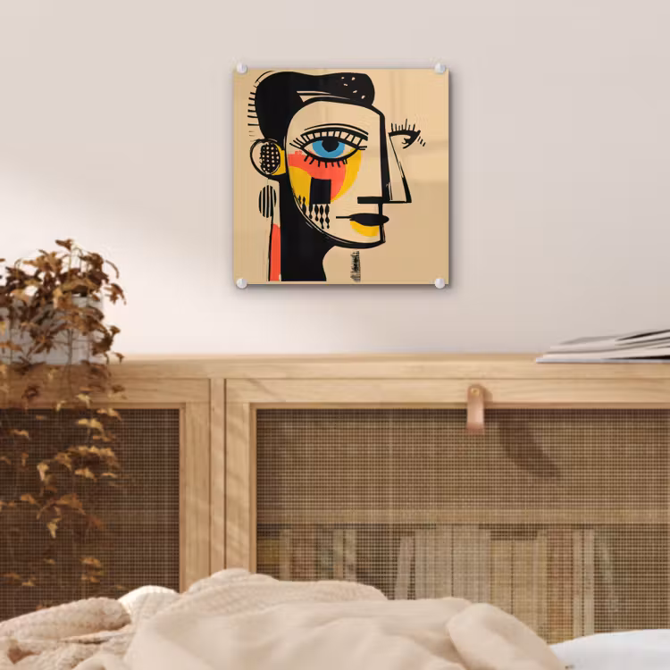 Geometrisch - Felle kleuren - Kubistische stijl plexiglas 5mm klein -sfeer4