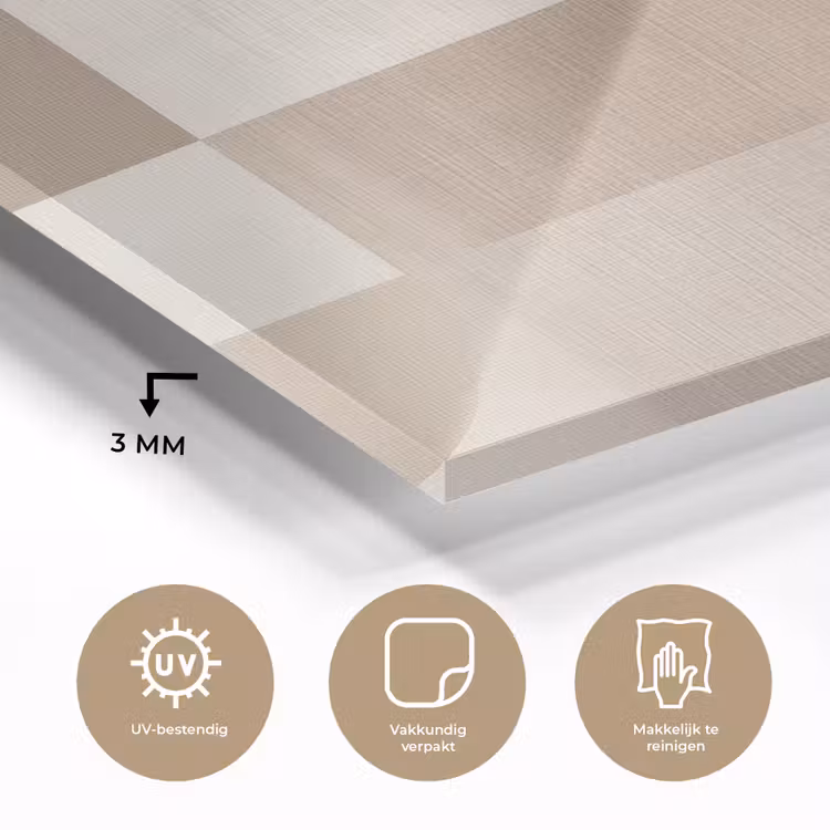 Geometrisch - Geweven structuur - Modern plexiglas 5mm klein -sfeer2