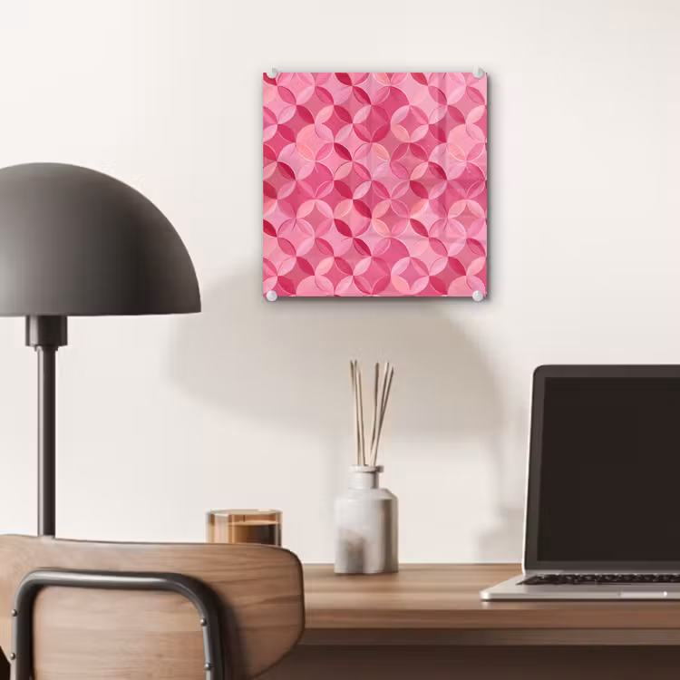 Geometrisch - Mozaïek - Modern - Roze plexiglas 5mm klein 11 -sfeer6