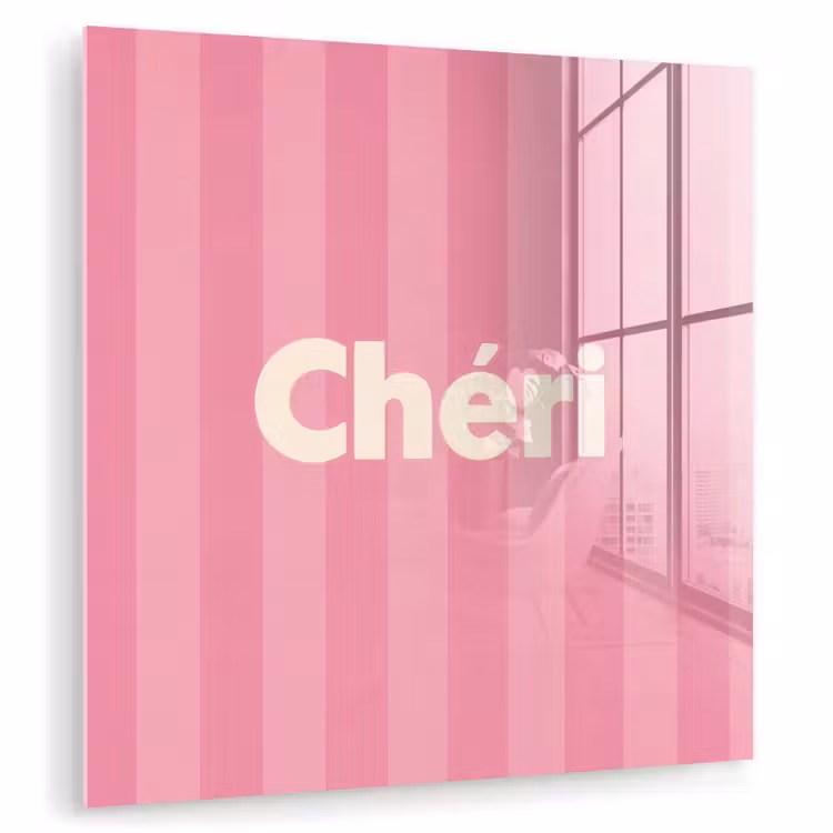 Gestreept - Roze - Chéri plexiglas 5mm klein -zzzproduct_nieuw