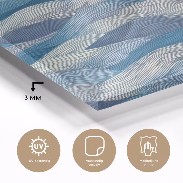 Getekend - Blauw - Wit - Golvend - Streepjes plexiglas 5mm klein 11 -sfeer2