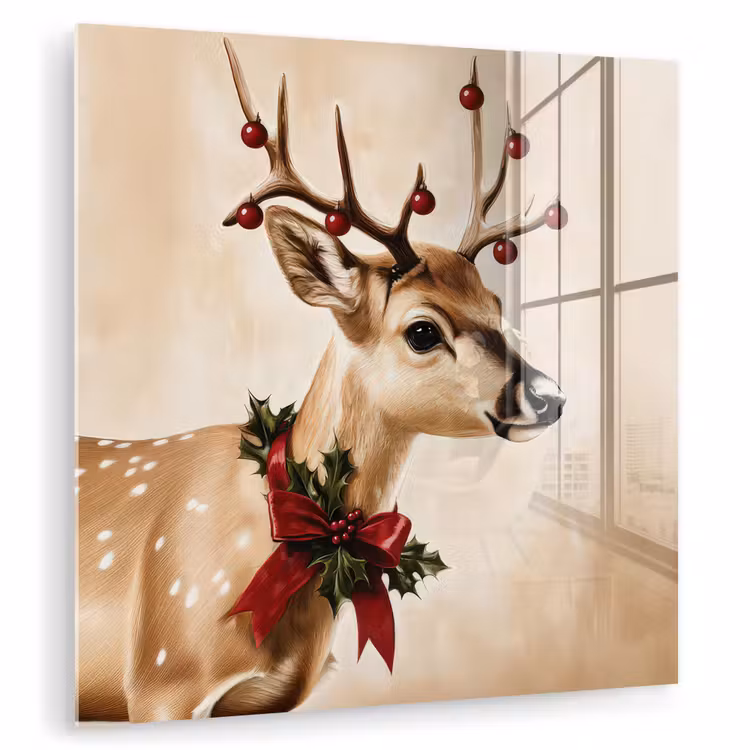 Gewei - Kerst - Rendier - Rood plexiglas 5mm klein -zzzproduct_nieuw