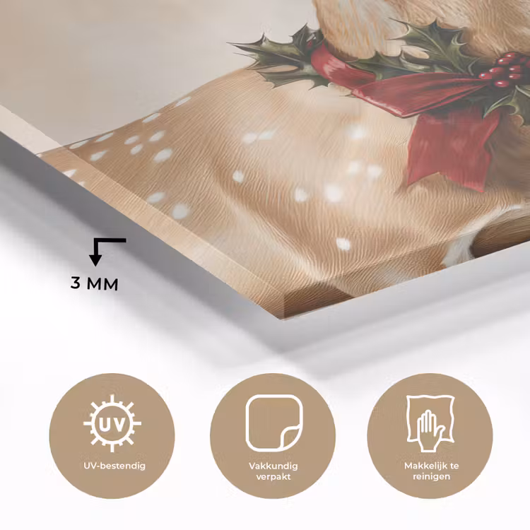 Gewei - Kerst - Rendier - Rood plexiglas 5mm klein -sfeer2