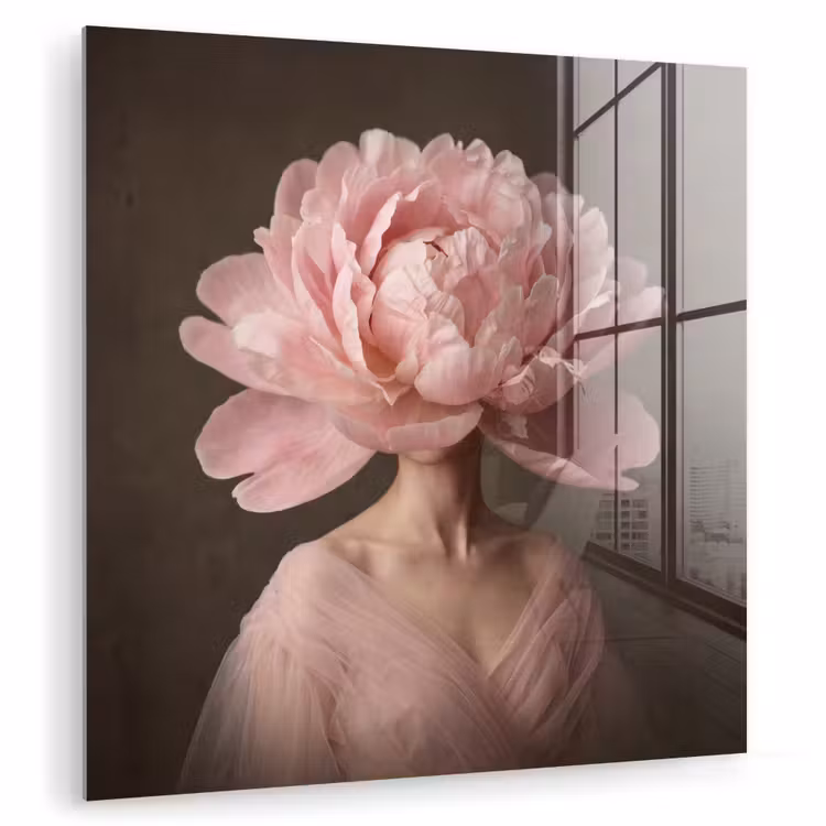 Gezicht - Roos - Roze plexiglas 5mm klein -zzzproduct_nieuw