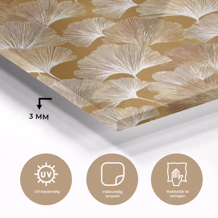 Ginkgo - Bladeren - Goud plexiglas 5mm klein 11 -sfeer2