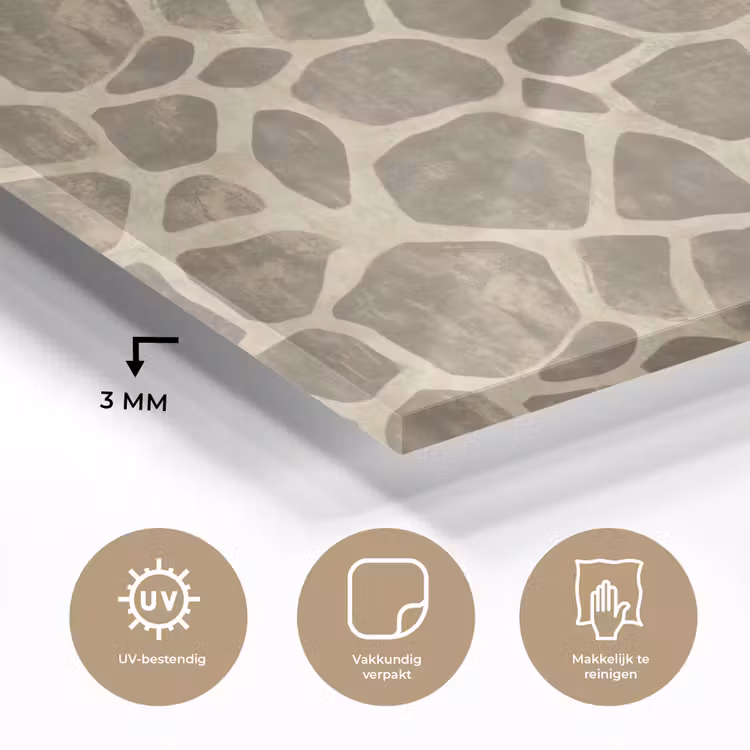 Giraf - Patroon - Beige - Bruin plexiglas 5mm klein 11 -sfeer2