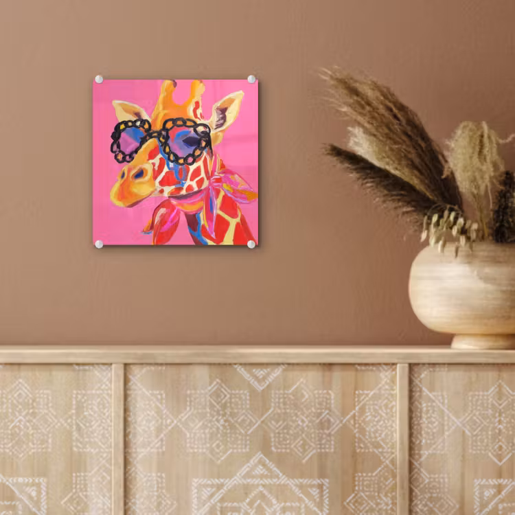 Giraf - Roze - Bril - Sjaal plexiglas 5mm klein -sfeer5