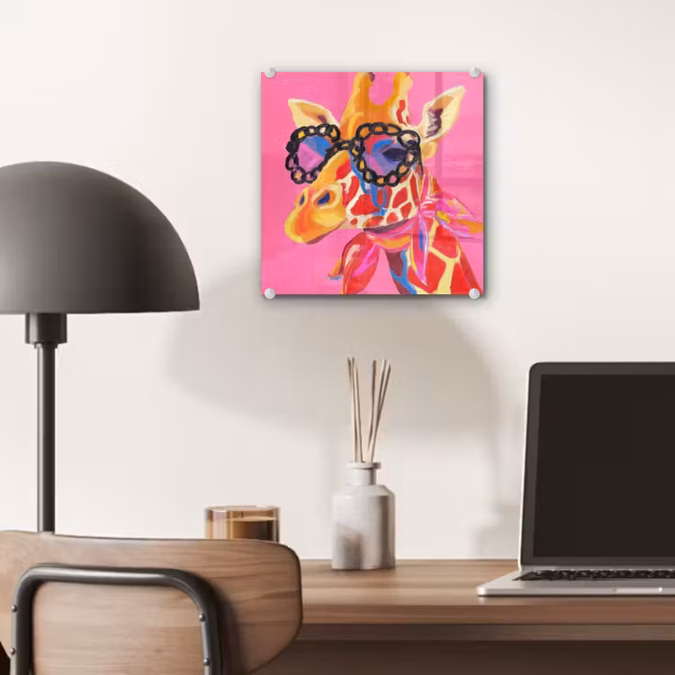 Giraf - Roze - Bril - Sjaal plexiglas 5mm klein -sfeer6