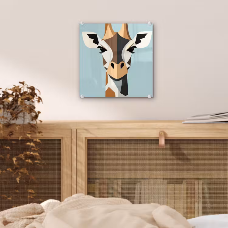 Giraffe - Illustratie - Bruin - Minimalistisch plexiglas 5mm klein -sfeer4