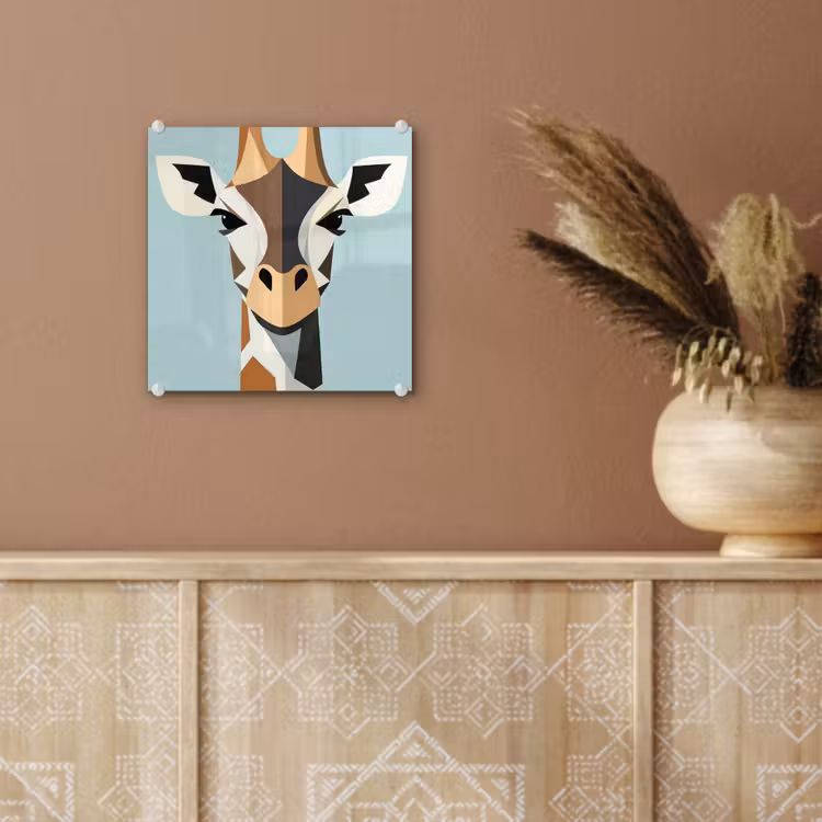 Giraffe - Illustratie - Bruin - Minimalistisch plexiglas 5mm klein -sfeer5