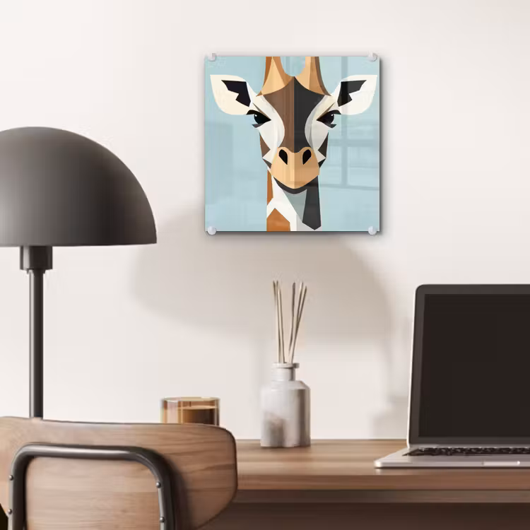 Giraffe - Illustratie - Bruin - Minimalistisch plexiglas 5mm klein -sfeer6