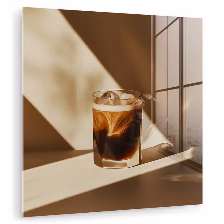 Glas - Ijskoffie - Schaduw - Bruin plexiglas 5mm klein -zzzproduct_nieuw