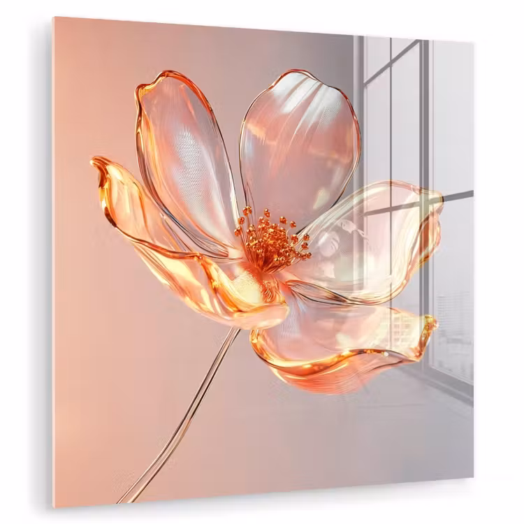 Glazen - Bloem - Roze plexiglas 5mm klein -zzzproduct_nieuw