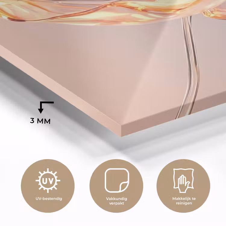 Glazen - Bloem - Roze plexiglas 5mm klein -sfeer2