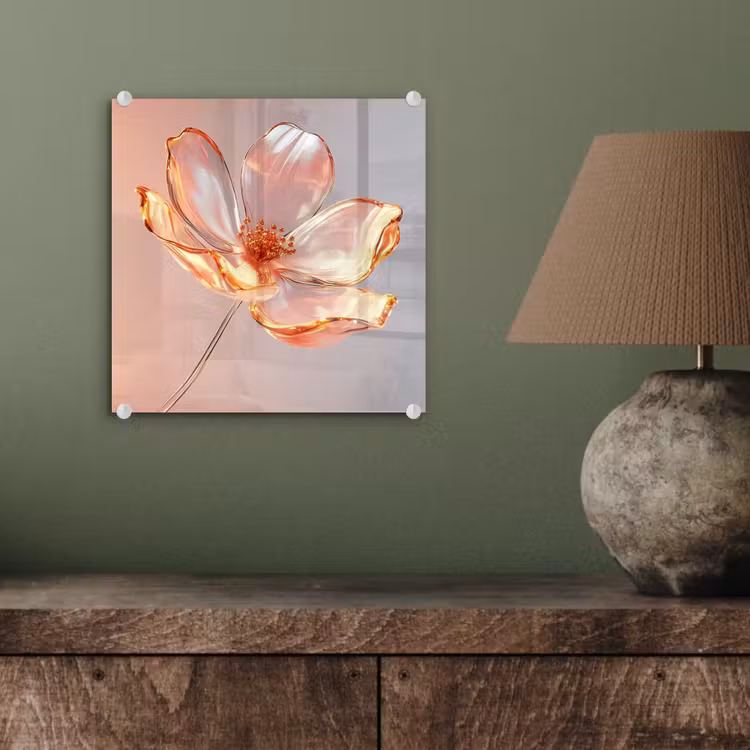 Glazen - Bloem - Roze plexiglas 5mm klein -sfeer3