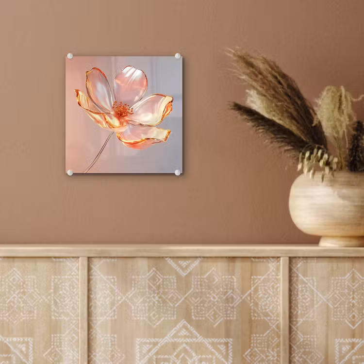 Glazen - Bloem - Roze plexiglas 5mm klein -sfeer5