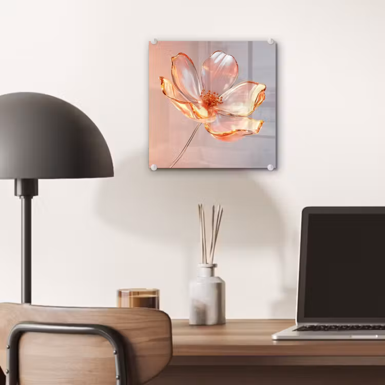 Glazen - Bloem - Roze plexiglas 5mm klein -sfeer6